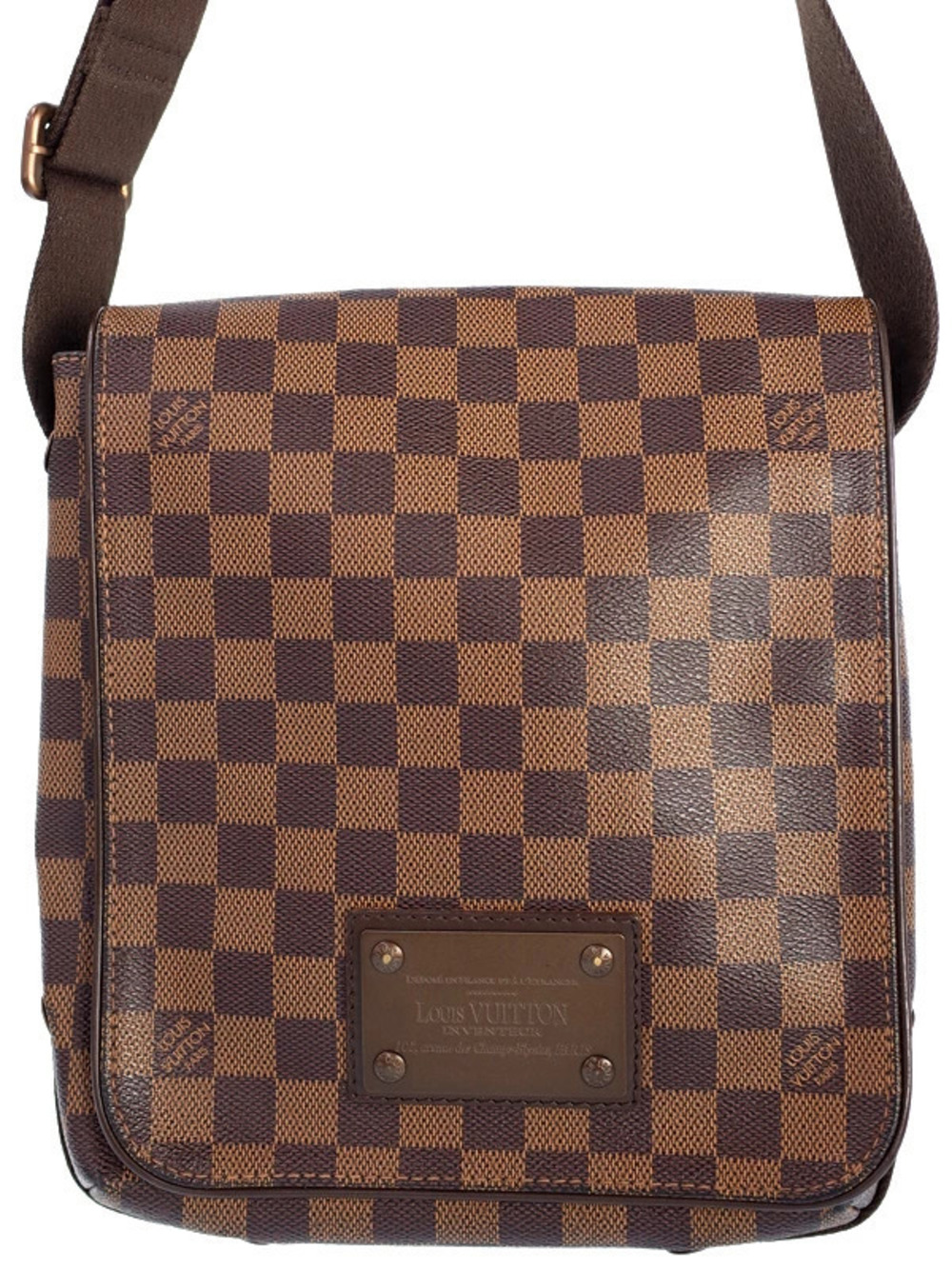 Louis Vuitton Damier Brooklyn Shoulder Bag Canvas Leather Brown